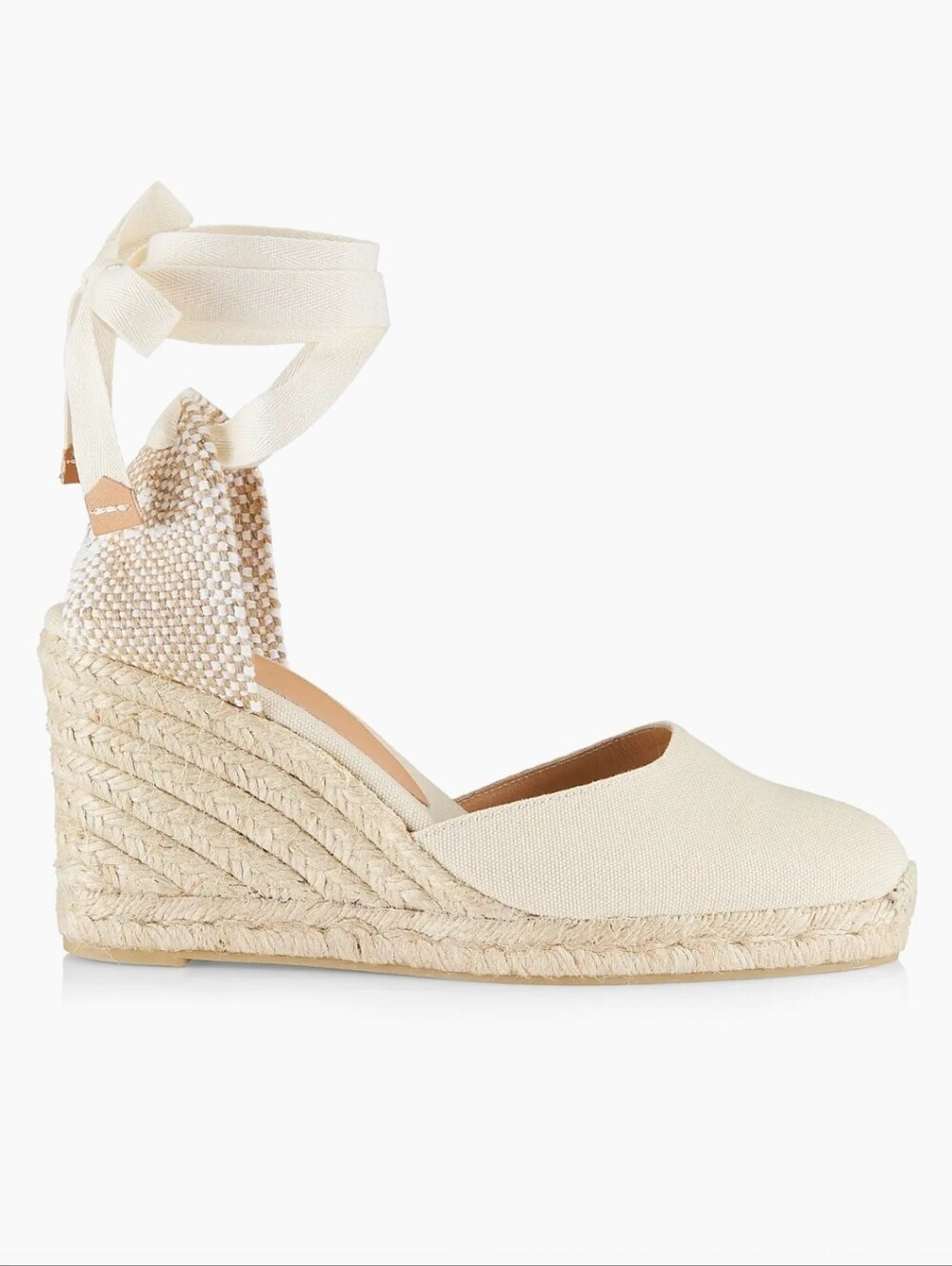 Castaner Cream Ivory Espadrille Wedge Sandals with Ankle Wrap Size 39(8) - Picture 2 of 8
